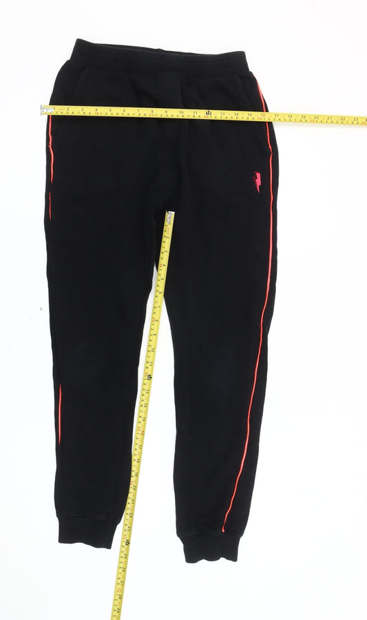 Scamp & Dude Women Black XS Jogger Trousers Cotton Side Stripe