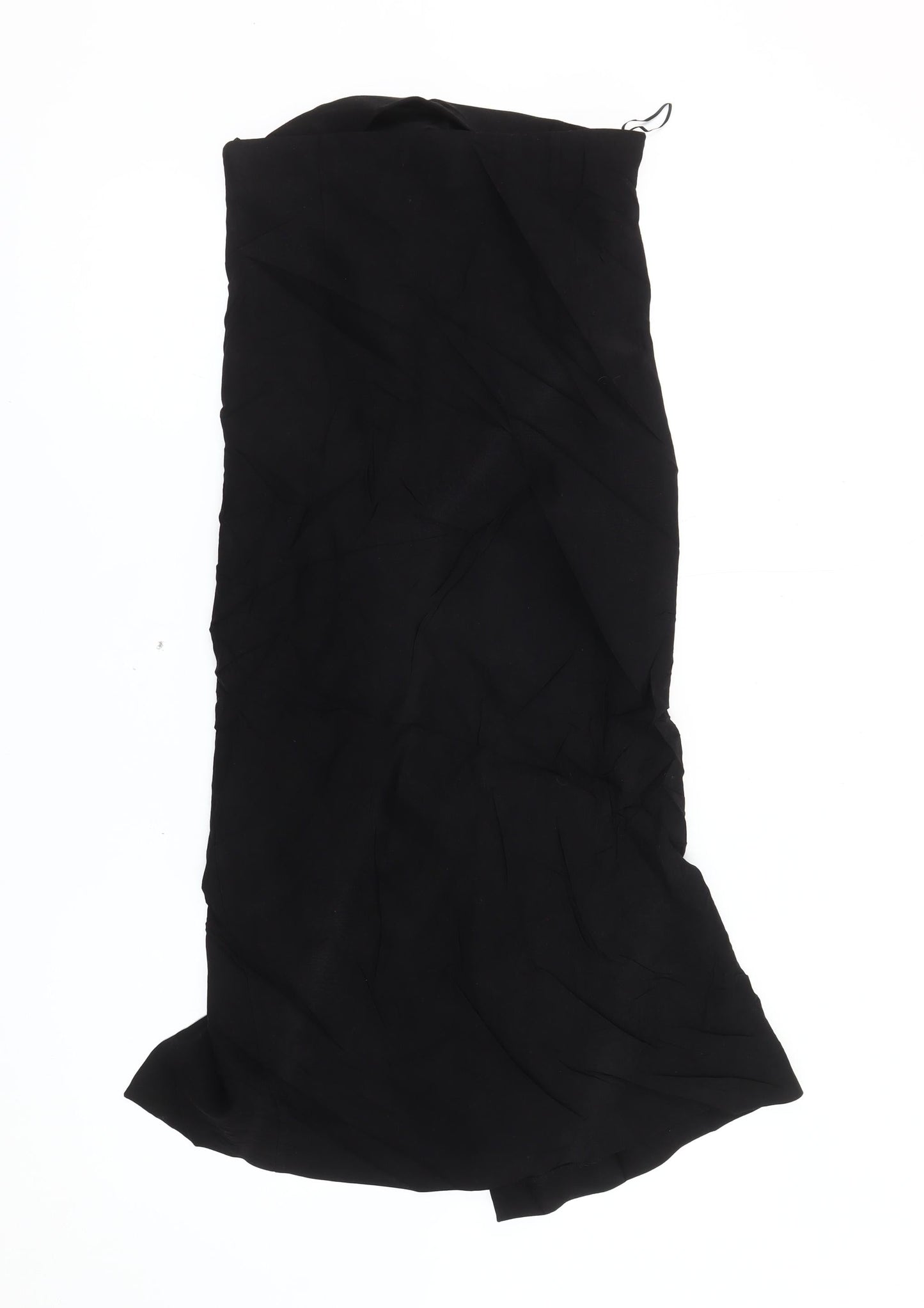 Zara Women Black S Midi Pencil Skirt High Waist Viscose Blend