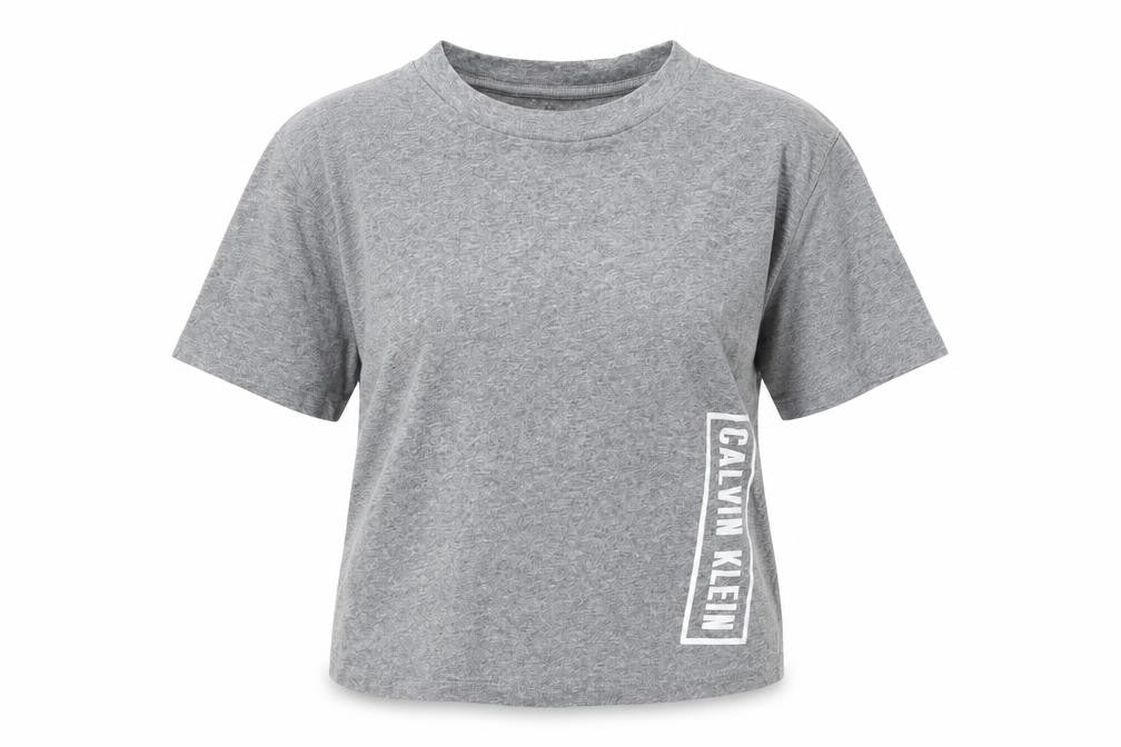 Womens UK Size S Calvin Klein Grey Cotton Blend T-Shirt