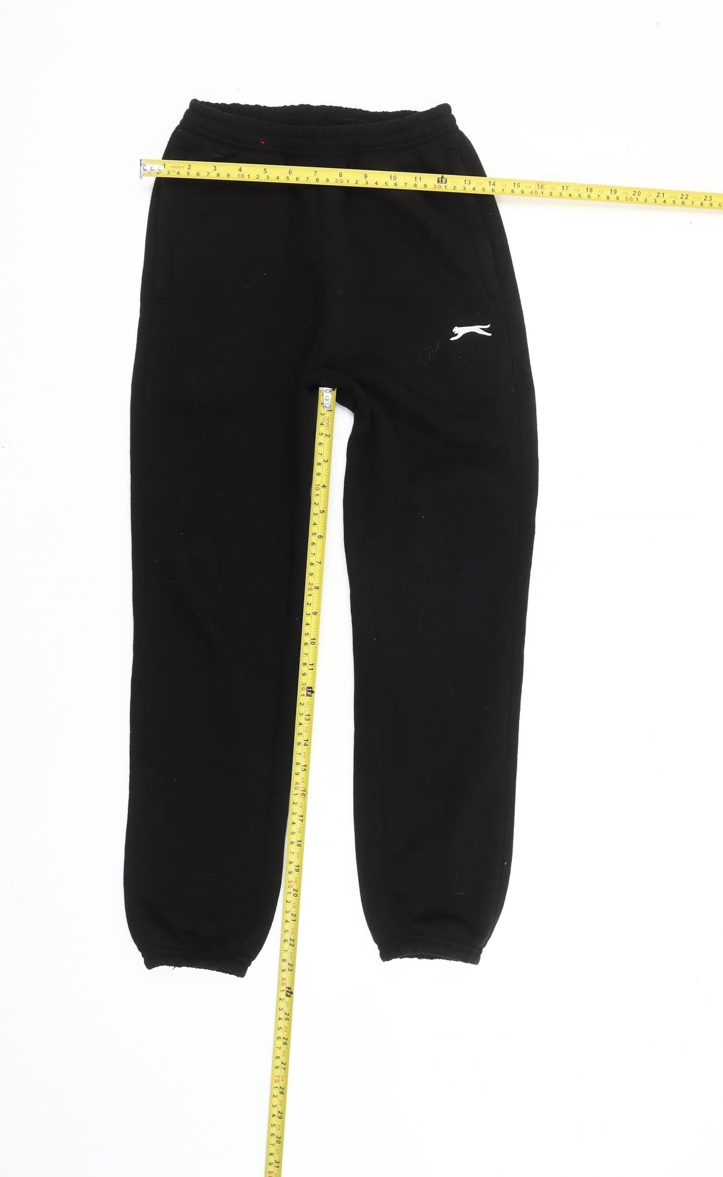 Slazenger Boys Black Sweatpants 9-10 Yrs Regular Fit Elastic Waist Activewear
