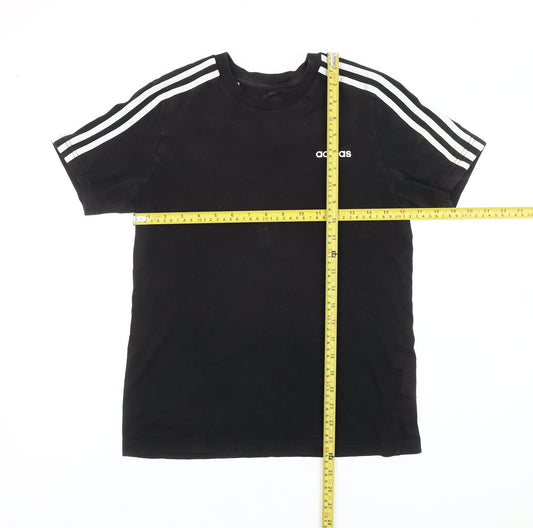 Adidas Boys Black T-Shirt 13-14 Years Short Sleeve Crew Neck Sports Top