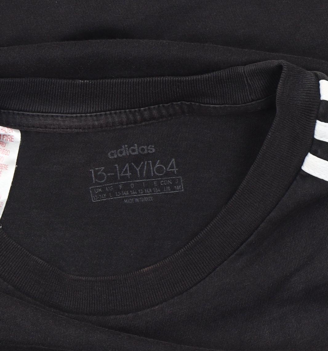 Adidas Boys Black T-Shirt 13-14 Years Short Sleeve Crew Neck Sports Top