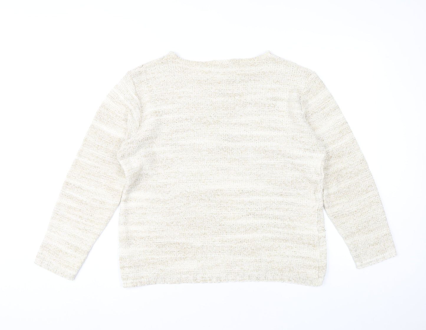 Style by EWM Women’s Beige Knit Pullover Jumper L 18-20