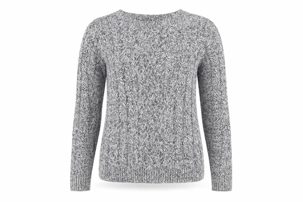 Mango Women’s Grey Cable-Knit Pullover Jumper Size 12