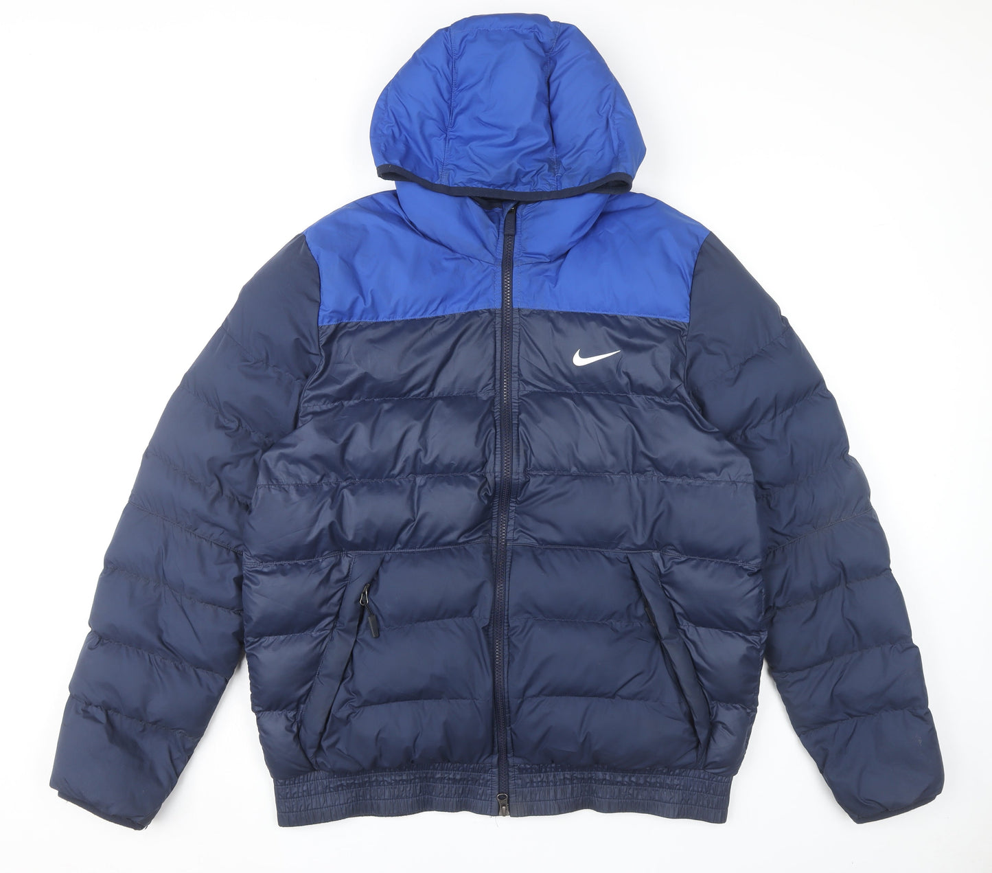 Nike Men’s Blue Hooded Puffer Jacket Size L Winter Casual