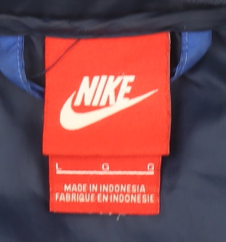 Nike Men’s Blue Hooded Puffer Jacket Size L Winter Casual