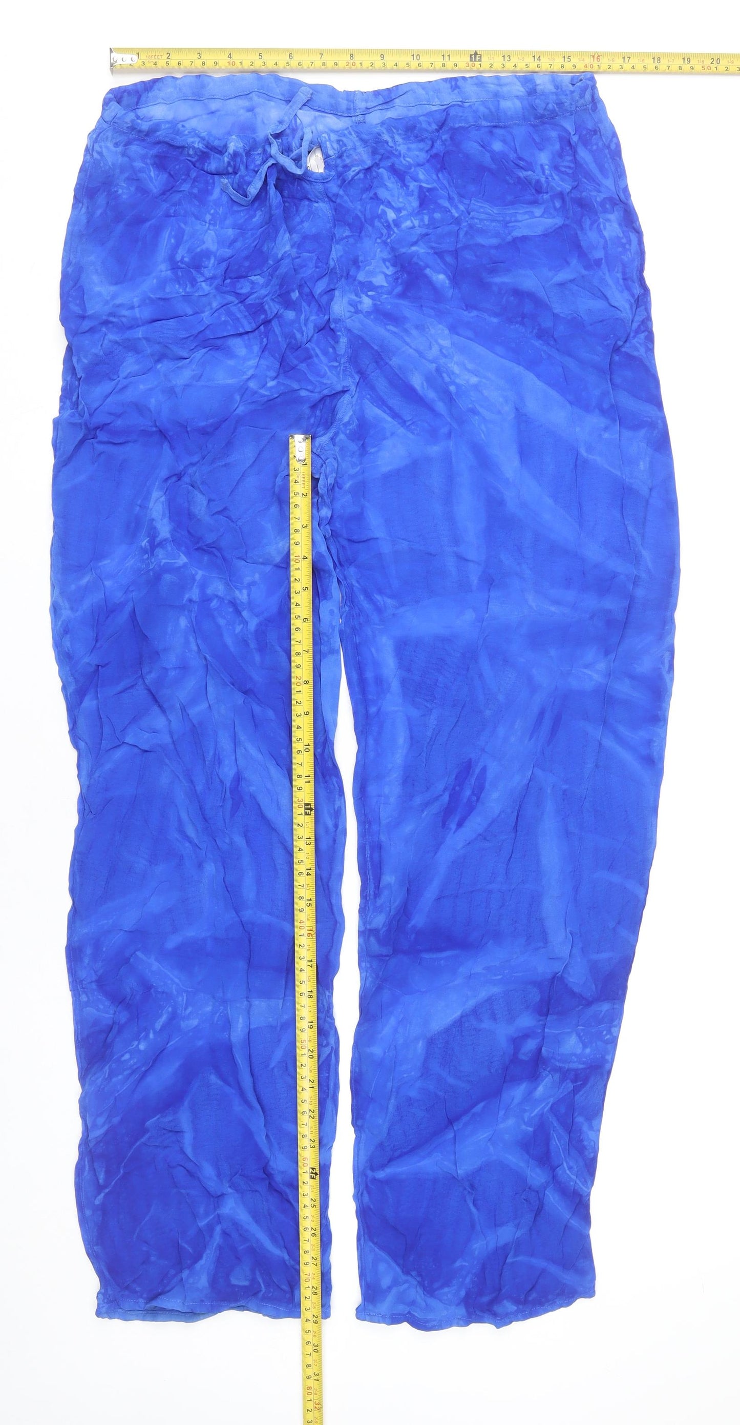 Marks and Spencer Women’s Blue Viscose Straight Leg Trousers UK 14