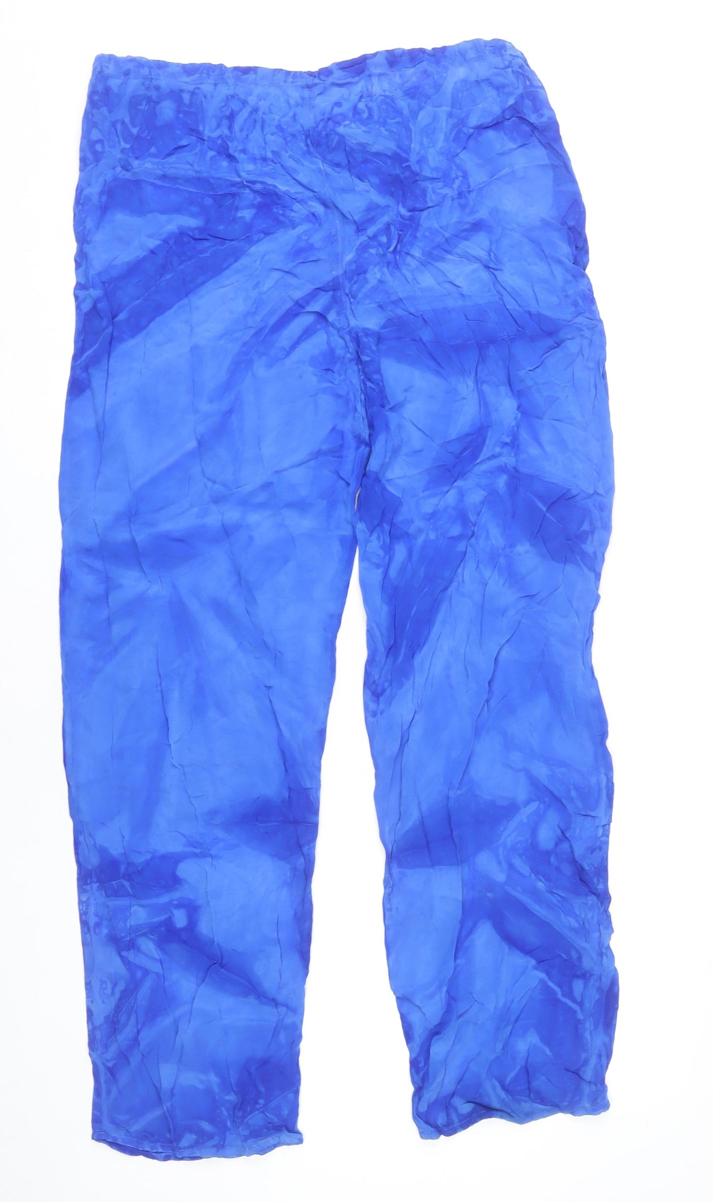 Marks and Spencer Women’s Blue Viscose Straight Leg Trousers UK 14
