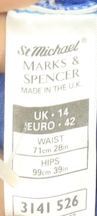Marks and Spencer Women’s Blue Viscose Straight Leg Trousers UK 14