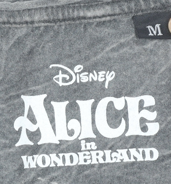 Disney Alice in Wonderland Womens Black M Cheshire Cat T-Shirt