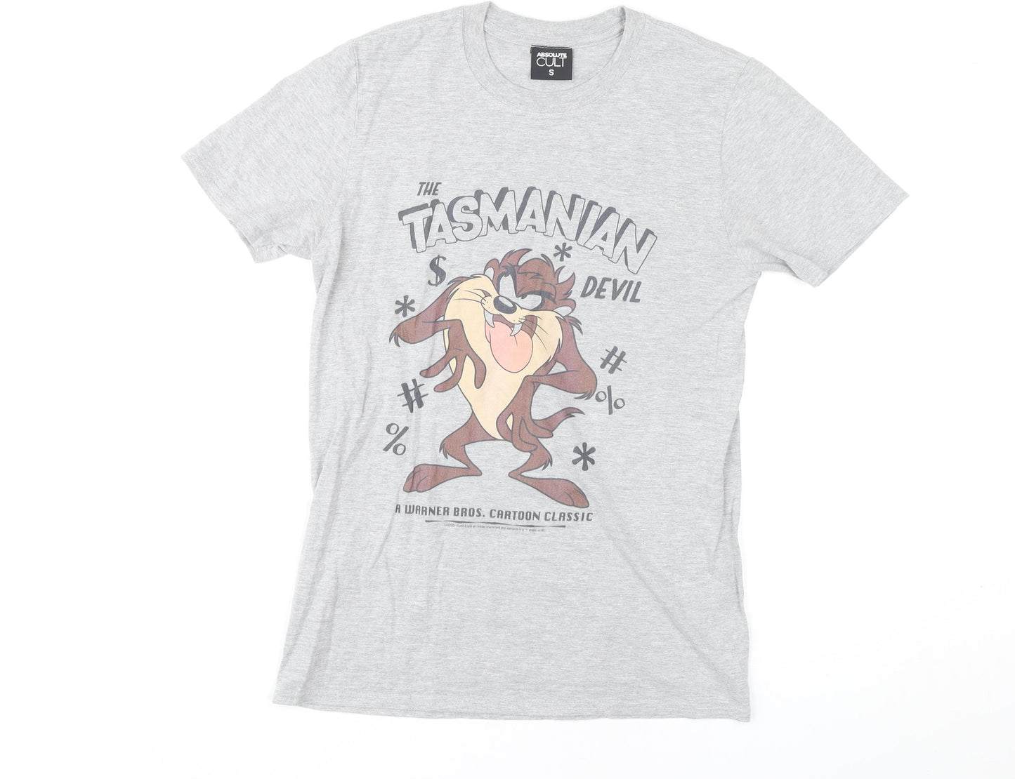 Absolute Cult Mens Grey Tasmanian Devil Cartoon T-Shirt Size S