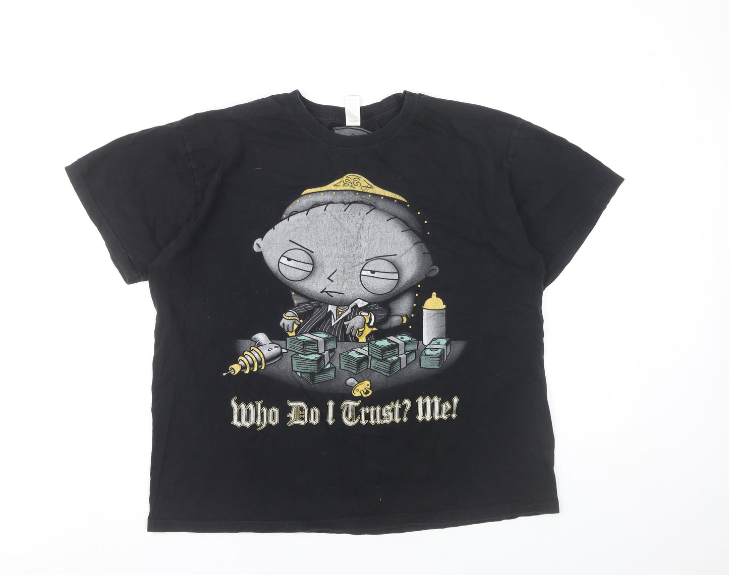 Family Guy Men’s Black L Stewie Graphic Cotton T-Shirt