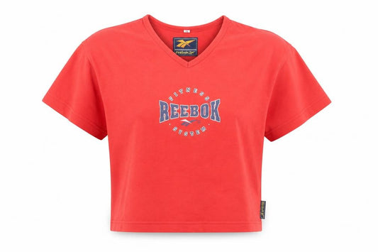 Womens UK Size 12 Reebok Red Polyester Blend T-Shirt
