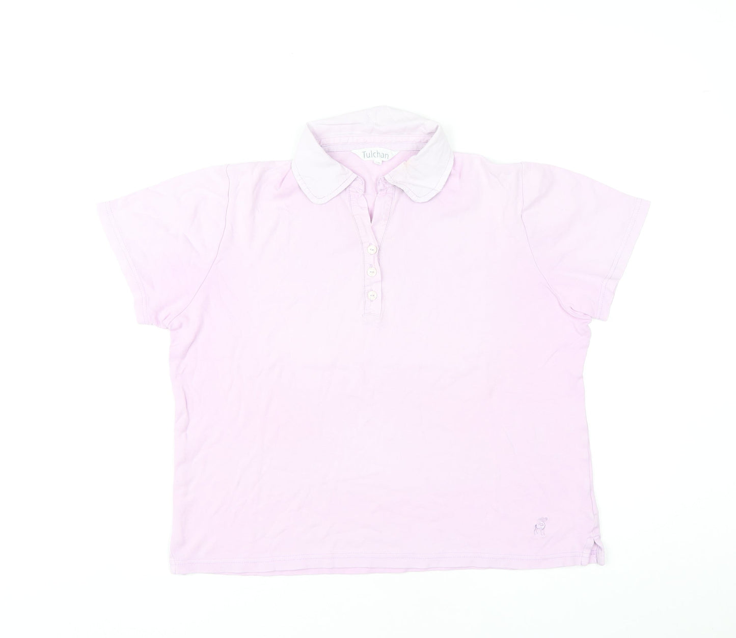 Tulchan Women’s Pink Polo Shirt Size 12 Cotton Casual Top