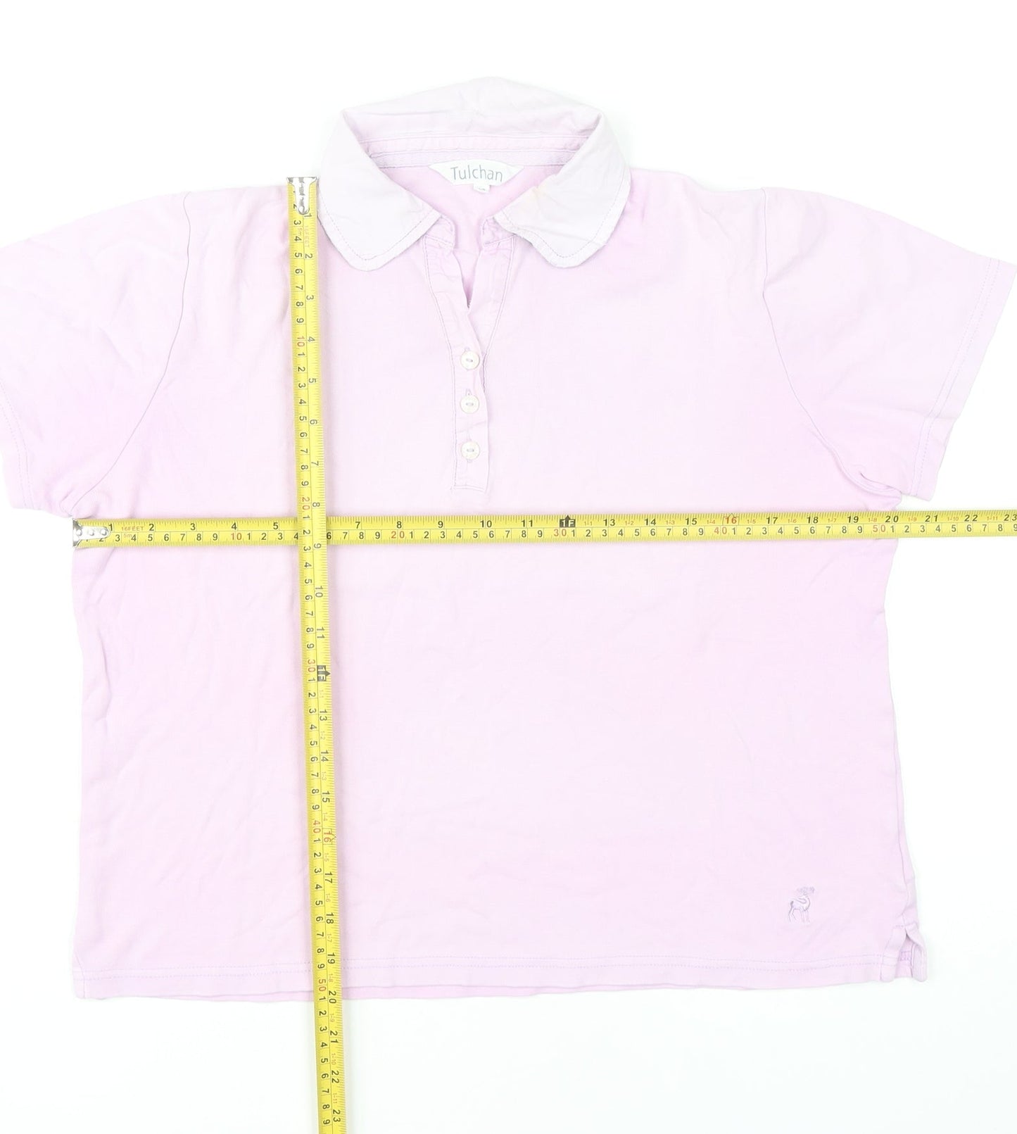 Tulchan Women’s Pink Polo Shirt Size 12 Cotton Casual Top