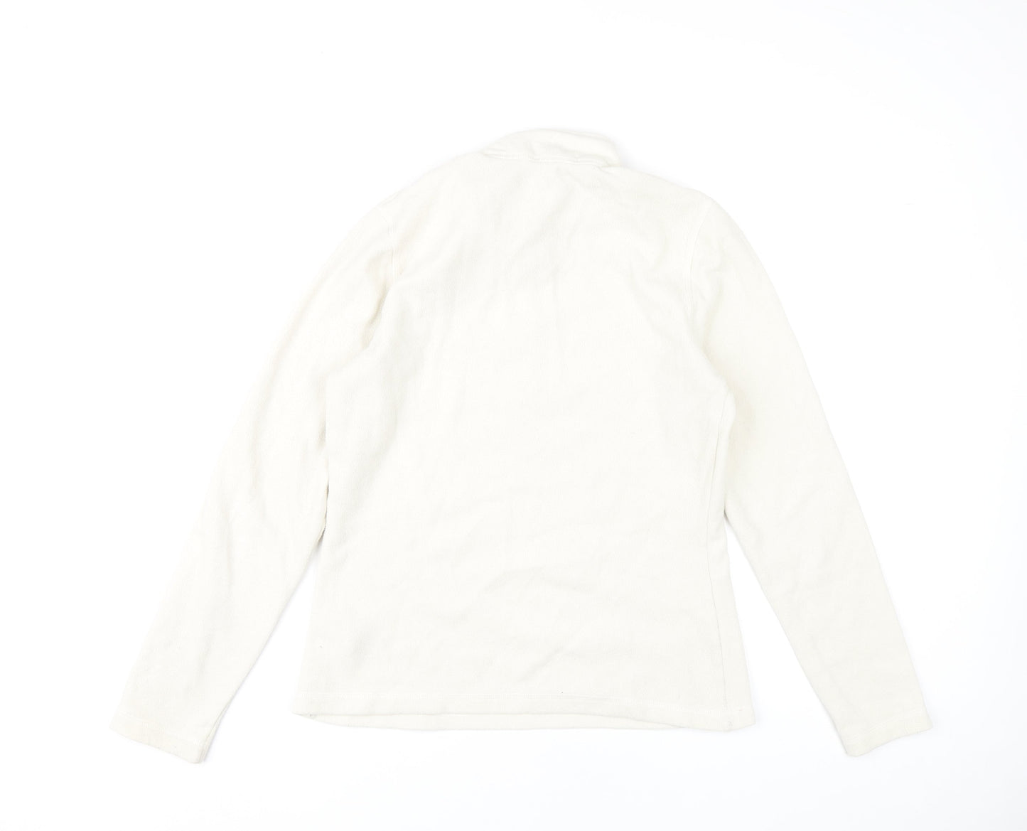 The North Face Womens White Fleece Sweatshirt Medium 1/4 Zip Pullover