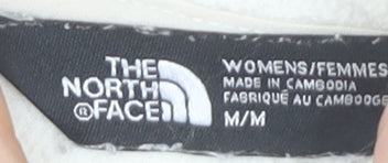 The North Face Womens White Fleece Sweatshirt Medium 1/4 Zip Pullover