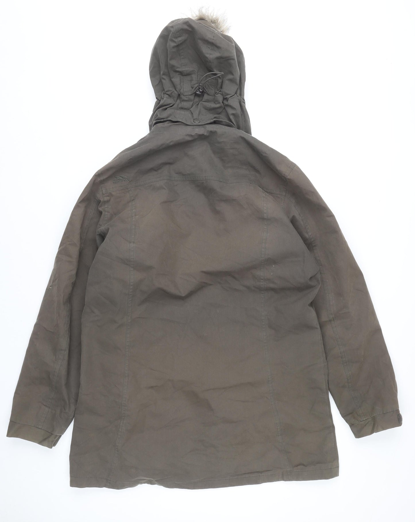 Trespass Womens Brown Parka Coat Size 16 Waterproof Hooded Winter Jacket