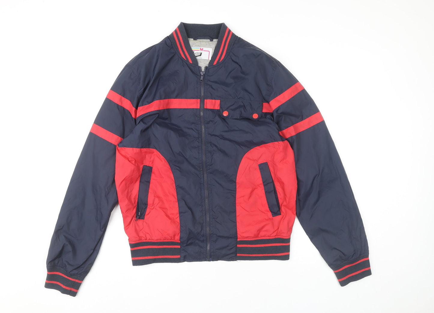 Topman Men’s Blue Red Varsity Jacket M Regular Fit Nylon Casual 38-40"