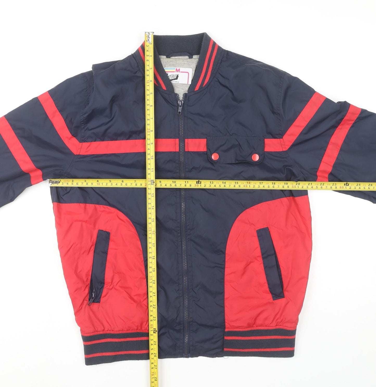 Topman Men’s Blue Red Varsity Jacket M Regular Fit Nylon Casual 38-40"