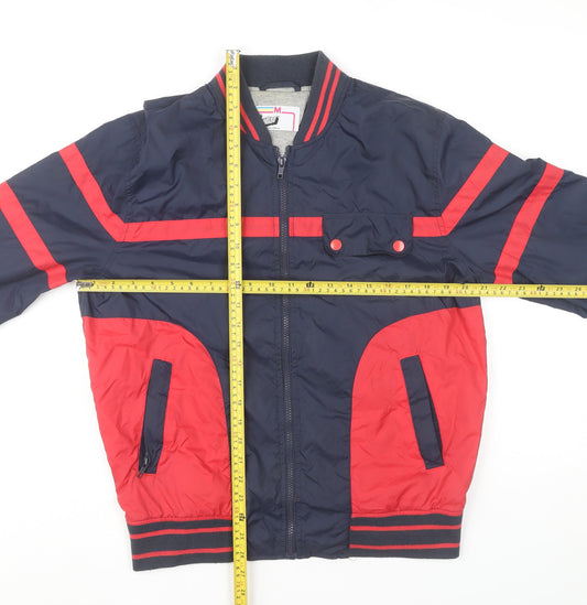 Topman Men’s Blue Red Varsity Jacket M Regular Fit Nylon Casual 38-40"