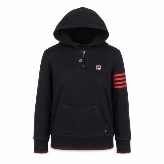 Womens UK 8 Regular FILA Black Henley Hoodie