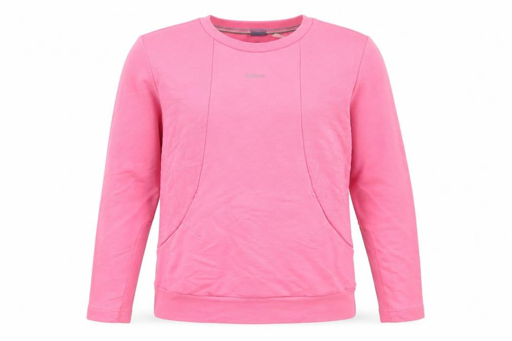 Womens UK 12 Regular Reebok Pink Pullover Sweatshirt