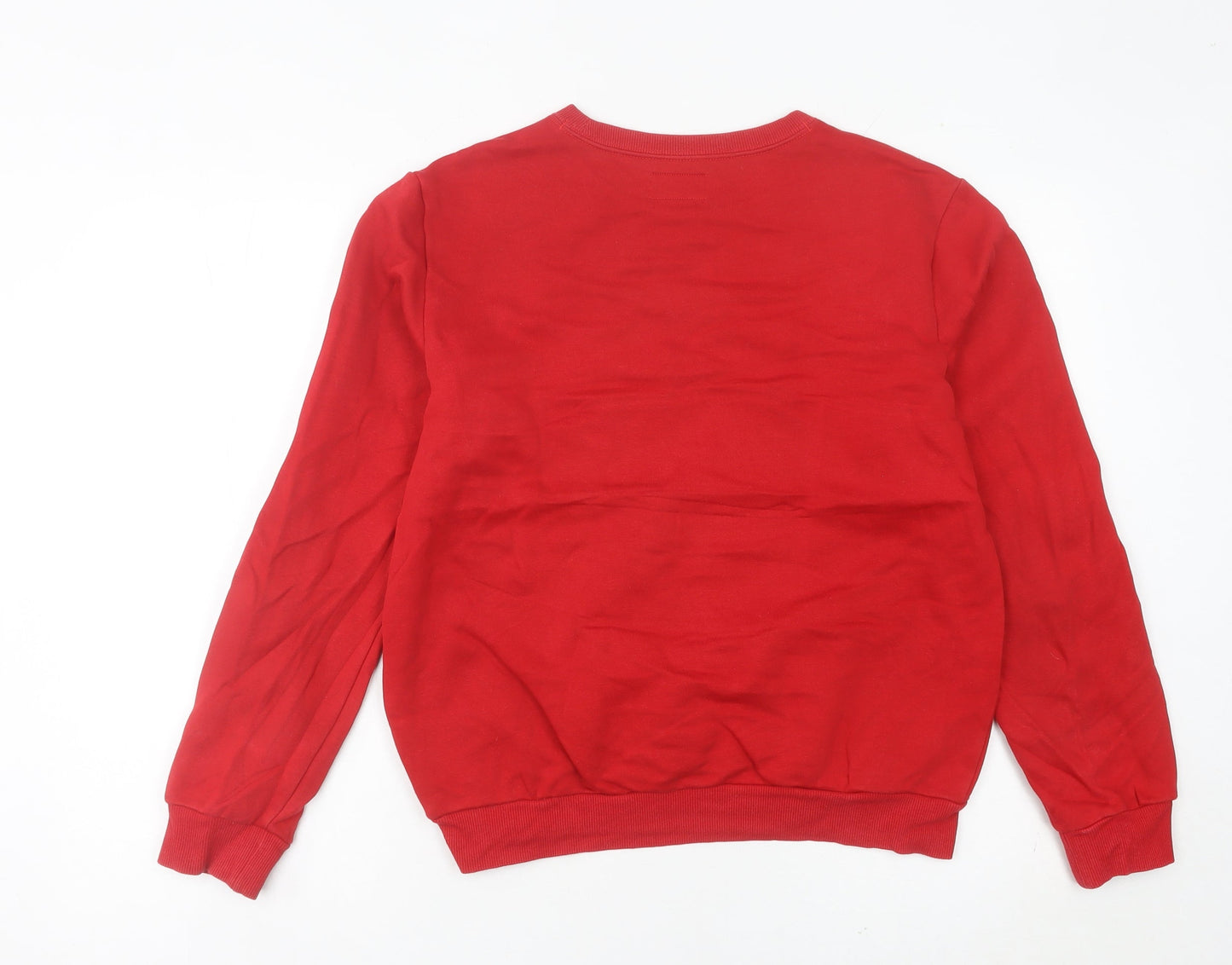 Converse Women’s Red Sweatshirt Size 6 Logo Print Pullover Crew Neck