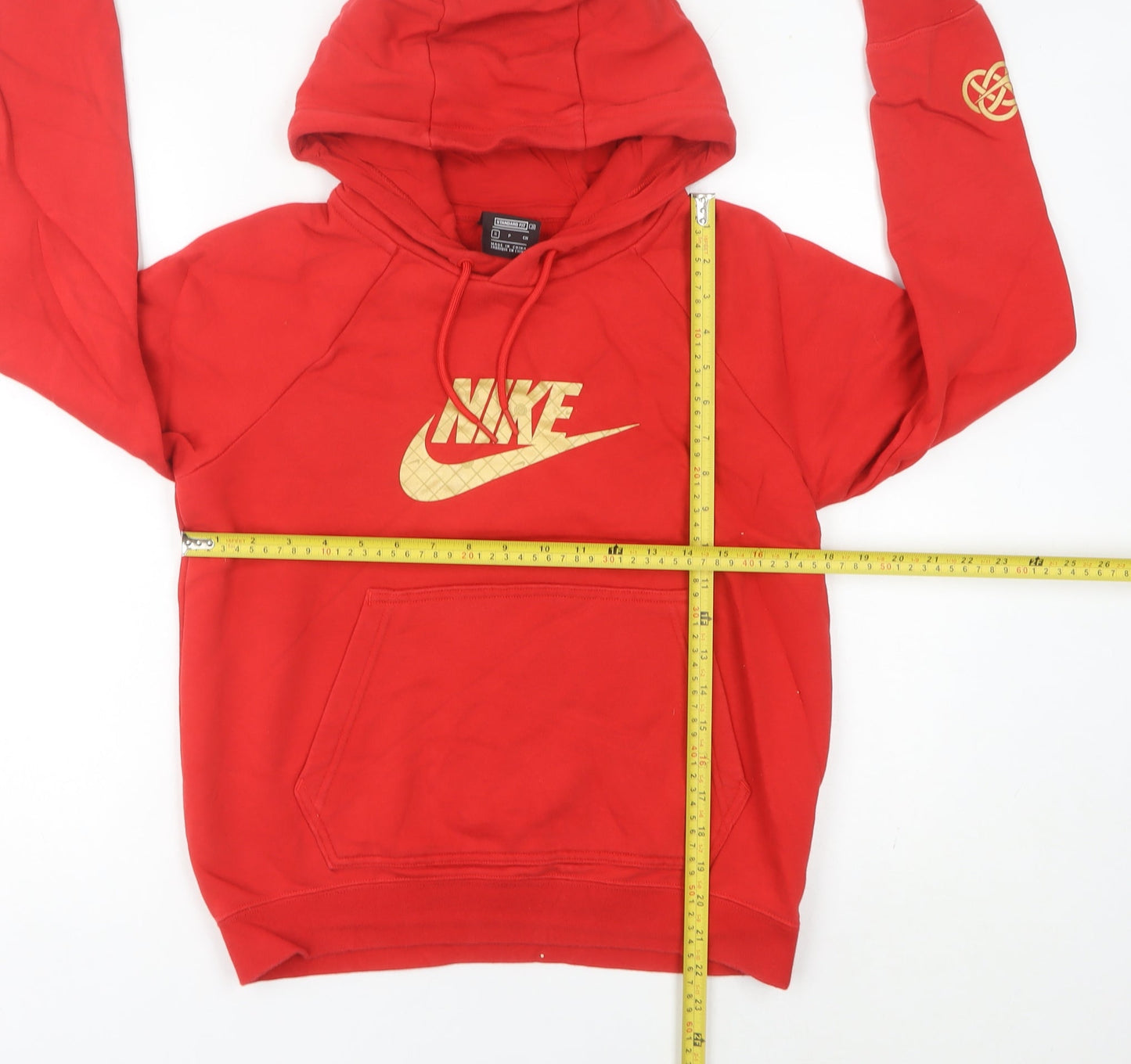 Nike Women's Red Hoodie Size 6 Cotton Blend Pullover Sweatshirt