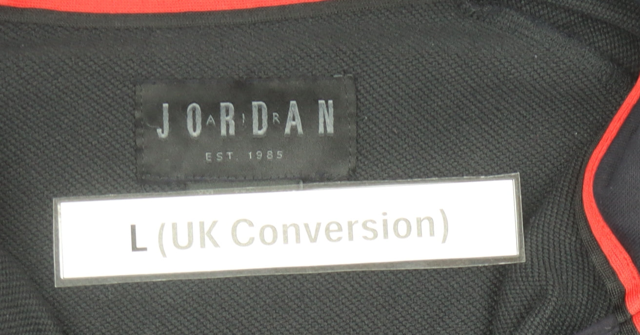 Jordan Mens Black Full Zip Hoodie L Logo Sportswear