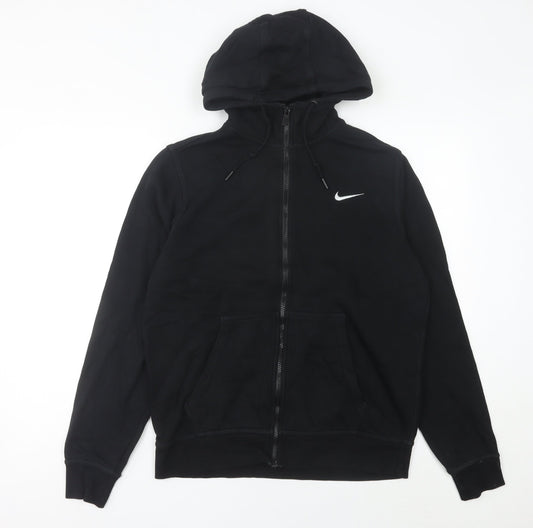 Nike Mens Black Full Zip Hoodie Size M Regular Fit Fleece Sweatshirt