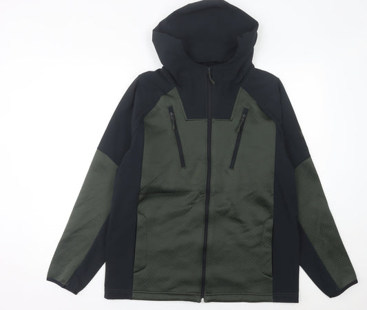 Under Armour Men Green Black L Basic Jacket Hooded Full Zip Sportswear