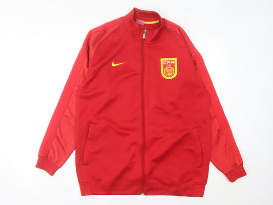 Nike Men’s Red Track Jacket M Football CFA Sports Full Zip