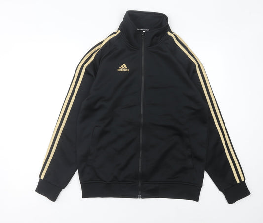 Adidas Men's Black Gold Track Jacket Size M Full Zip Sportswear