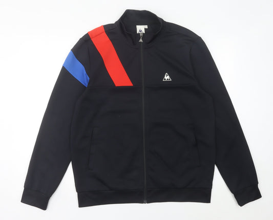 Le Coq Sportif Men's Black Track Jacket L Colourblock Full Zip