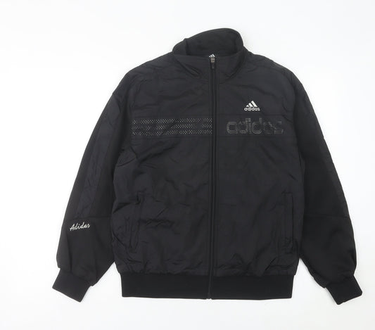 Adidas Men's Black Medium Track Jacket Full Zip Sportswear
