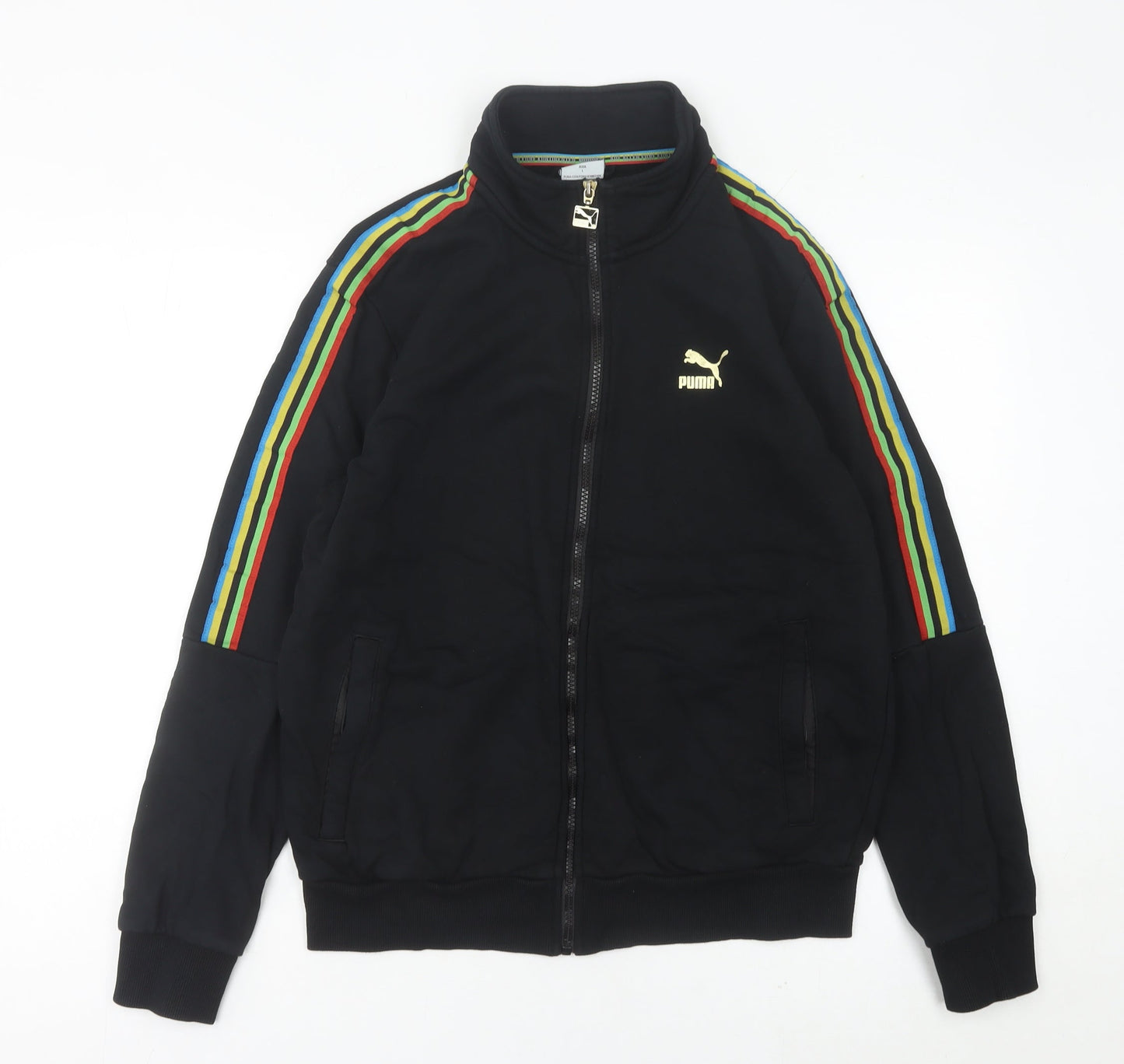 Puma Mens Black Track Jacket M Regular Fit Full Zip Sports