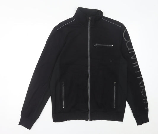 Calvin Klein Men's Black Medium Track Jacket Slim Fit Full Zip