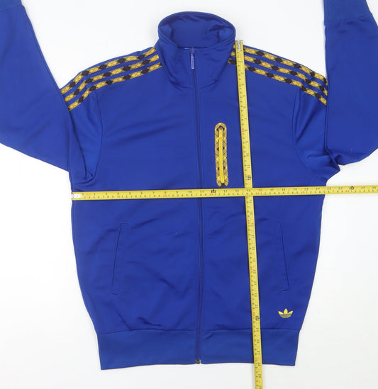 Adidas Men’s Blue L Track Jacket Full Zip Polyester Sportswear