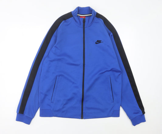 Nike Men's Blue Track Jacket L Full Zip Polyester Sportswear