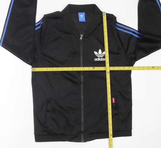 Adidas Men's Black Track Jacket S Regular Fit Full Zip Sportswear