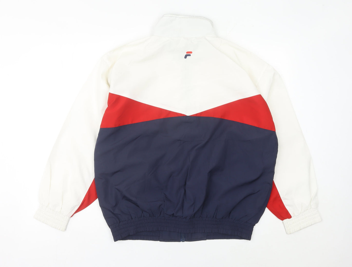 FILA Men’s White Red Blue Track Jacket L Retro Colourblock