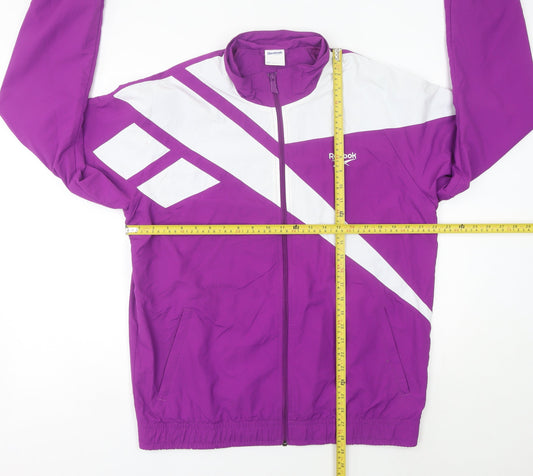Reebok Men’s Purple Track Jacket L Nylon Sportswear Full Zip