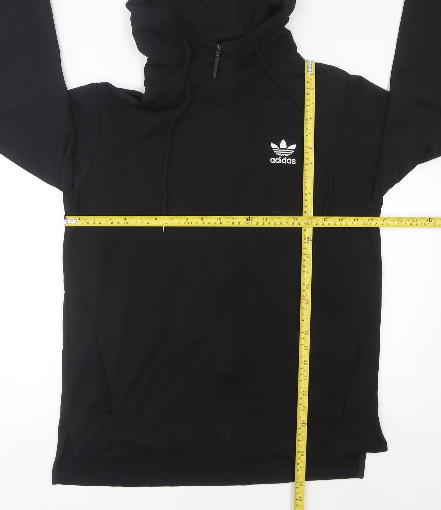 Adidas Mens Black L Full Zip Hoodie Hooded Sweatshirt Regular Fit