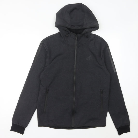 Adidas Men's Black M Full Zip Hooded Activewear Jacket