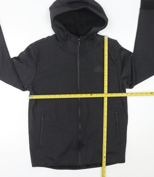 Adidas Men's Black M Full Zip Hooded Activewear Jacket