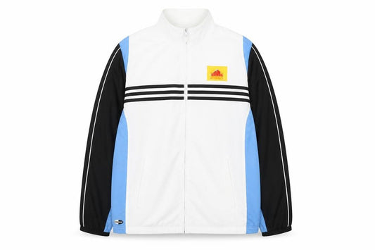 Adidas Men White Blue Track Jacket China Print Size M Full Zip Sportswear
