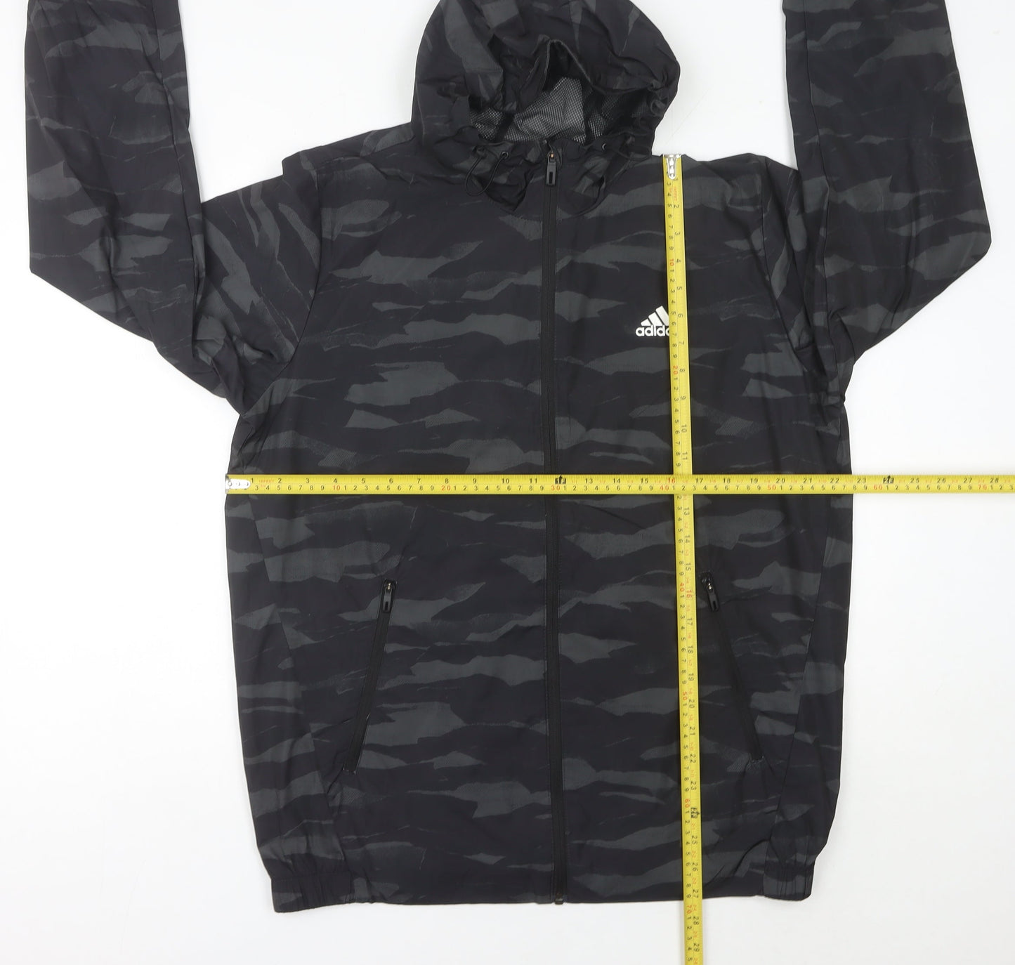 Adidas Men’s Black Camouflage Windbreaker Jacket Size L
