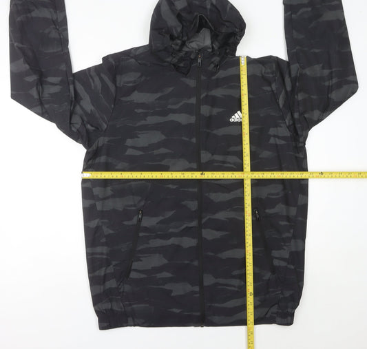 Adidas Men’s Black Camouflage Windbreaker Jacket Size L