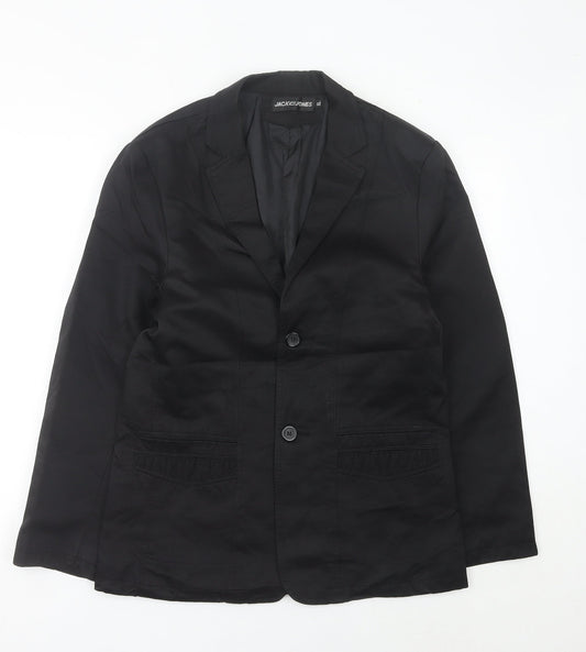 Jack & Jones Men’s Black Blazer Jacket L Regular Fit Formal